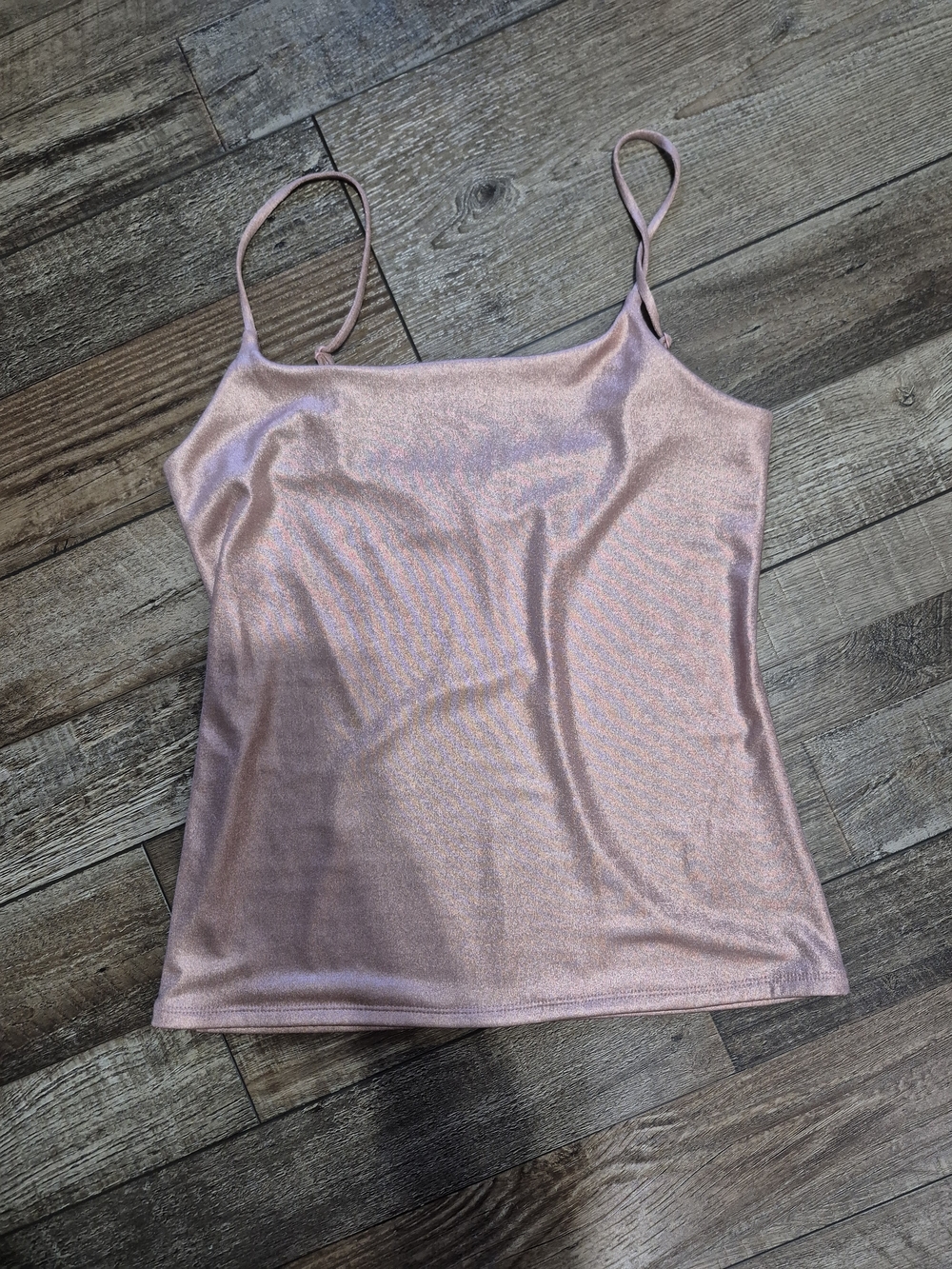 Express Shimmery Light Pink Spaghetti Strap Cami